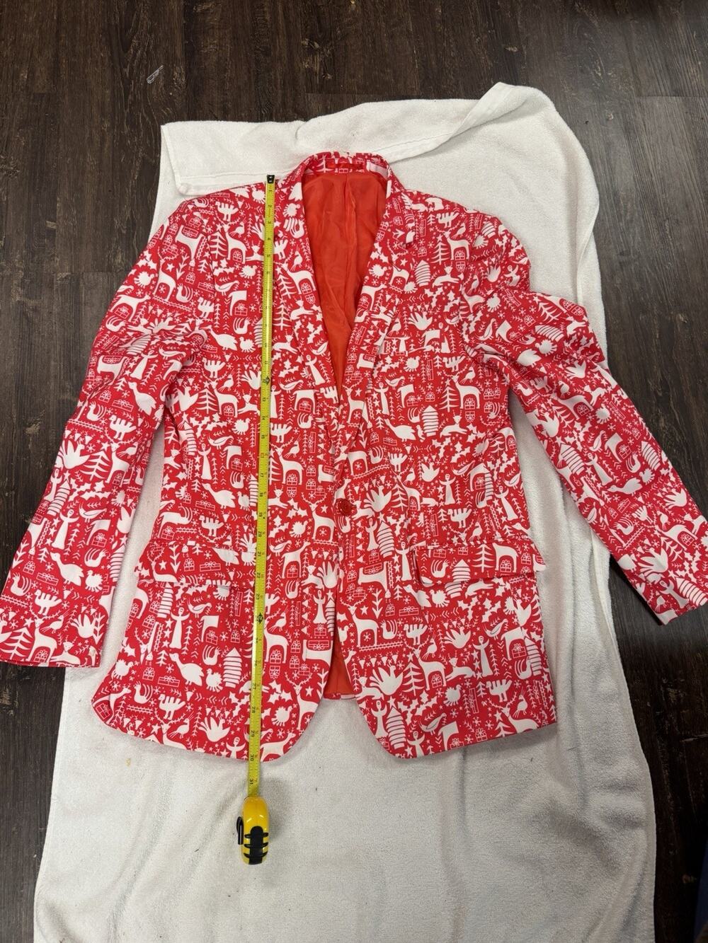 Suslo Couture Jacket Size 40 Medium snowflake reindeer Christmas Perfect
